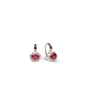 Pink gold and diamonds earrings