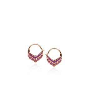 Hypnotic Earring rubelite, purple enamel