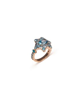 Hypnotic Ring blue topaze, marquise