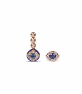 Assymetrical Blue sapphire earrings